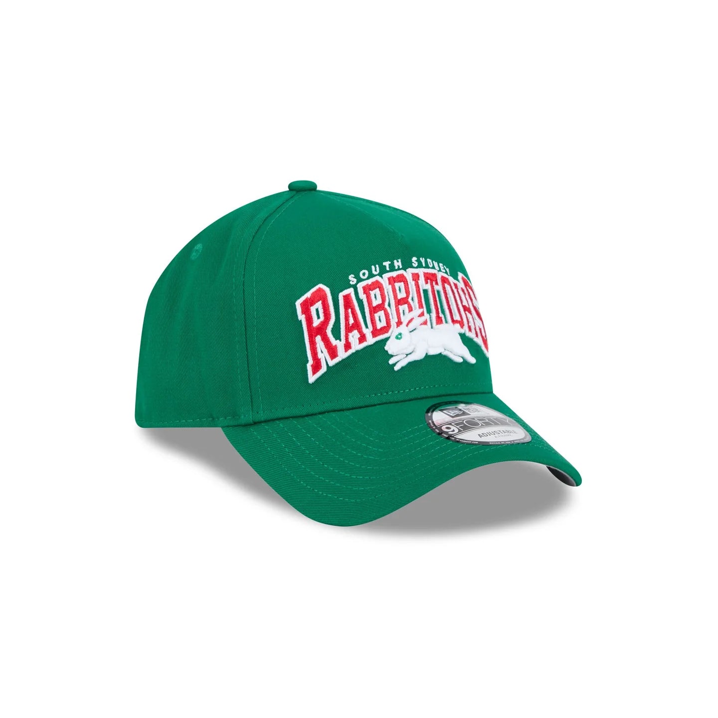 South Sydney Rabbitohs Hat - Green Logo Arch 9Forty A-Frame NRL Snapback Cap - New Era